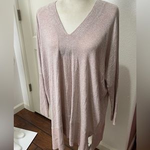 Pale pink long sleeve shirt tunic style XL